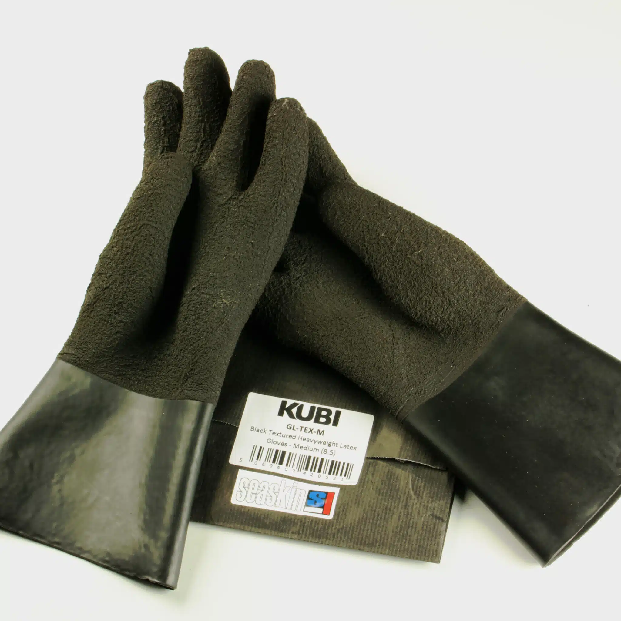 Kubi-Textured Black Rubber Latex HD Gloves